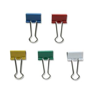 Sparco Binder Clip - Small - 0.75" Width - Steel - 36 / Pack - Red, Blue, White, Green, Mustard