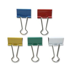 Sparco Binder Clip - Medium - 1.25" Width - Steel - 24 / Box - Red, Blue, Green, White, Mustard