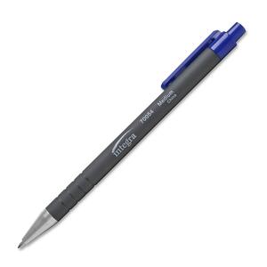 Integra Retractable Soft Grip Ballpoint Pen - Blue Ink - Black Barrel - 12 / Dozen