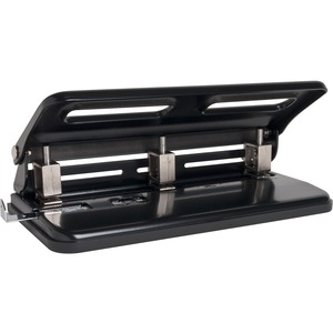 Sparco Adjustable Heavy-Duty Three-Hole Punch - 3 Punch Head(s) - Adjustable - 45 Sheet Capacity - 0.28" - Black
