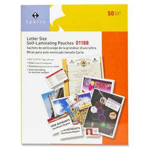 Sparco Pre-Trimmed Laminating Pouch - 9" Width x 11.5" Length x 5mil - Pre-trimmed - 50 / Box - Clear