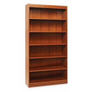 Lorell Panel End Hardwood Veneer Bookcase - 36" x 12" x 72" - Wood - 6 x Shelf(ves) - Oak