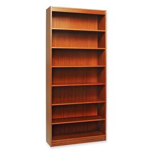 Lorell Panel End Hardwood Veneer Bookcase - 36" x 12" x 84" - Wood - 7 x Shelf(ves) - Oak