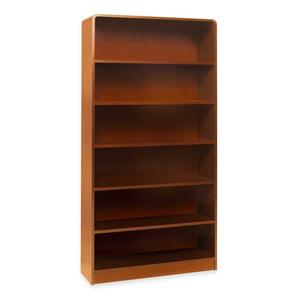 Lorell Radius Hardwood Veneer Bookcase - 36" x 12" x 72" - Wood - 6 x Shelf(ves) - Oak