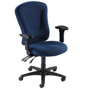 Lorell Accord Managerial Mid-Back Task Chair - Black Frame - Foam Blue Seat