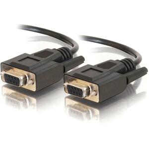 C2G 10ft DB9 F/F Cable - Black - DB-9 Female - DB-9 Female - 10ft - Black