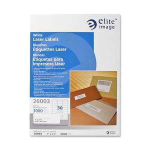Elite Image White Mailing Laser Label - 1" x 2.62" - 3000 x Label