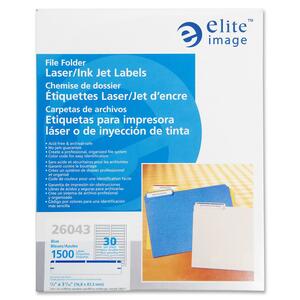 Elite Image 26043 Filing Label - 0.66" Width x 3.43" Length - 30/Sheet - Permanent - 1500 / - Dark Blue