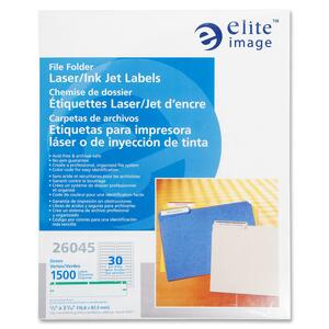 Elite Image 26045 Filing Label - 0.66" Width x 3.43" Length - 30/Sheet - Permanent - 1500 / - Green