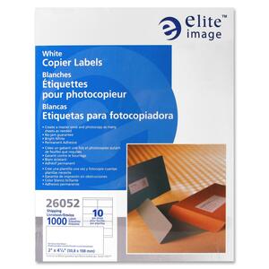 Elite Image Copier Mailing Label - 2" Width x 4.25" Length/ Box - White
