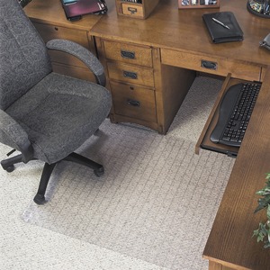 Deflect-o DuraMat Checkered Chair Mat - 48" Length x 36" Width Overall - 12" Length x 20" Width Lip - Clear