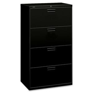 HON 30" Wide Lateral File - 30" x 19.25" x 53" - Steel - 4 x File Drawer(s) - Letter - Black