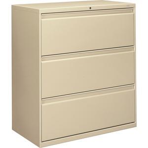 HON 36" Wide Lateral File - 36" x 19.25" x 41" - Steel - 3 Drawer(s) - Legal, Letter - Interlocking - Putty