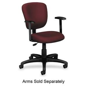 Basyx VL615 Task Chair Without Arms - Black Frame26" x 28" x 39" - Polyester Burgundy Seat