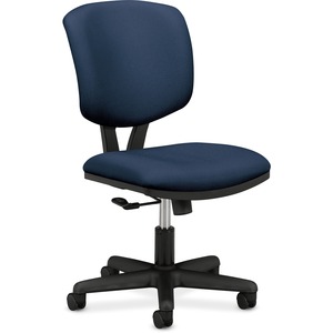 HON Volt 5701 Basic Swivel Task Chair - Black Frame26" x 19.25" x 40" - Polyester Blue Seat