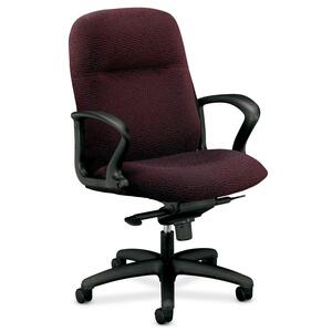 HON Gamut 2078 Managerial Mid-Back Chair - Black Frame36" x 27.5" x 44" - Claret Seat