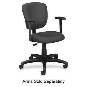 Basyx VL615 Task Chair Without Arms - Black Frame26" x 28" x 39" - Polyester Gray Seat