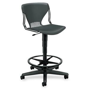 HON Olson Lab/Task Shell Stool - Steel Frame - 26.5" x 26.5" x 46" - Polymer Lava Seat