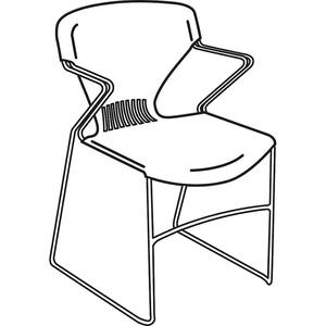 HON Olson G5391Y Platform Stack Shell Chair With Arms - Steel Frame - 22" x 21" x 33" - Polypropylene Garnet Seat