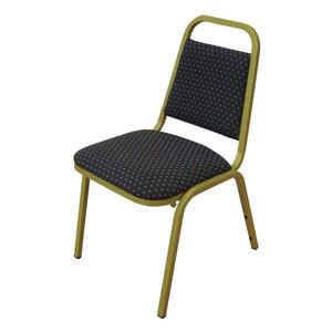 Lorell Banquet Stack Chair - Steel Frame22" x 17" x 33" - Blue Seat