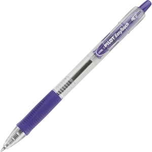 Pilot EasyTouch Retractable Pen - 0.7 mm Pen Point Size - Purple Ink - Clear Barrel - 1 Dozen