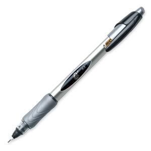 BIC Z4+ Bold Rollerball Pen - 0.5 mm Pen Point Size - Black Ink - Silver Barrel - 1 Each