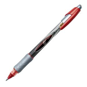 BIC Z4+ Bold Rollerball Pen - 0.7 mm Pen Point Size - Red Ink - Gray Barrel - 1 Each