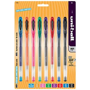 Sanford EX2 Medium Gel Pen - 0.7 mm Pen Point Size - Assorted Ink - Clear Barrel - 8 / Set