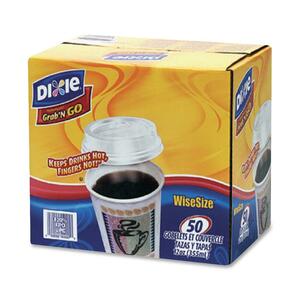 Dixie PerfecTouch Grab'N GO Cup / Lid Combo Pack - 12oz - 50 / Box - Beige, Green