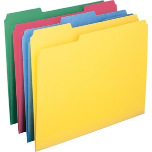 Smead Cutless Watershed Folders - Letter - 8.5" x 11" - 1/3 Tab Cut - 0.75" Expansion - 100 / Box - 11pt. - Red, Green, Blue, Yellow