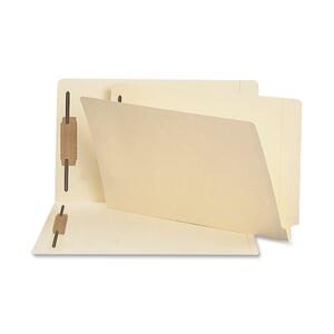 Smead Antimicrobial End Tab File Folder - Legal - 8.5" x 14" - 0.75" Expansion - 2 Fastener - 11pt. - Manila
