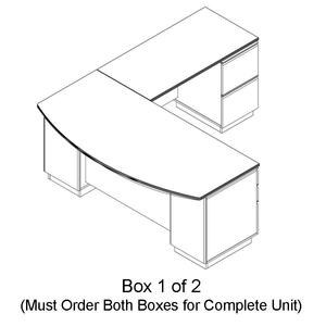 Bush Milano Right L-Return Desk - 71" Width x 82" Depth x 29.62" Height - Cherry