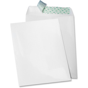 Quality Park Tech-No-Tear Poly Side Out Envelope - #10 1/2 (9" x 12") - Self-sealing - 100 / Box - White