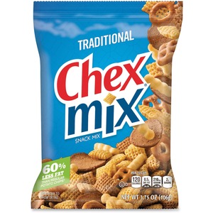 Advantus Traditional Snack Size Chex Mix - Original, Bagel Chip, Corn, Wheat - 1 Serving Bag - 7 / Box