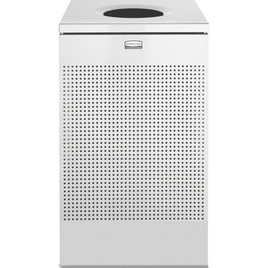 United Receptacle Designer Line Silhouette Open Top Receptacle - 110L Capacity - Square - 8.5" Opening Diameter - 30" Height x 18.75" Width x 18.75" Depth - Steel - Stainless Steel
