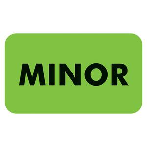Tabbies MINOR Patient Information Label - 1.5" x 0.88" - Minor - Green - 50 / Roll