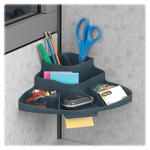 Fellowes Partition Additions Corner Organizer - 4.25" x 12.5" x 8.25" - 8 Compartment(s) - Plastic - Graphite