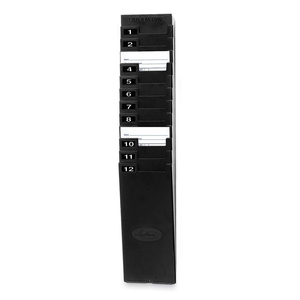 Lathem Expanding Time Card Rack - 21" x 4.5" x 2" - 12 Pocket(s) - Black