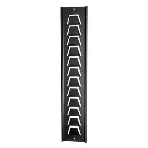 Lathem 12-BB Badge Rack - 17" x 4" - 12 Pocket(s) - Steel - Charcoal