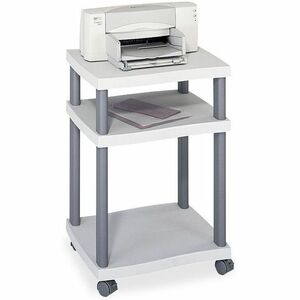 Economy Light Gray Desk Side Printer/Fax Stand - Click Image to Close