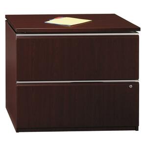 Bush Milano Lateral File - 36" Width x 23.35" Depth x 30.47" Height - 2 Drawer - Pressboard - Harvest Cherry