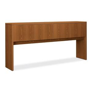 HON 10500 Series Stack-On Storage - 78" Width x 14.62" Depth x 37" Height - 4 Door - Square Edge - Wood - Medium Oak Top