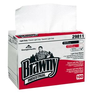 Brawny Industrial Light Duty Wipe - Cleaning Wipe - White