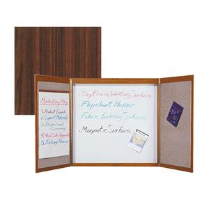 Quartet Laminate Conference Room Cabinet - 4ft x 4ft - Porcelain Surface - Walnut