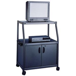 Quartet Fixed Height Wide A/V Cart - Black