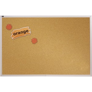 Quartet Aluminum Frame Natural Cork Board - 12ft x 4ft - Cork Surface - Aluminum Frame - Aluminum