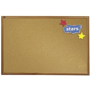 Quartet Wood Frame Cork Bulletin Board - 8ft x 4ft - Cork Surface - Hardwood Frame - Woodgrain