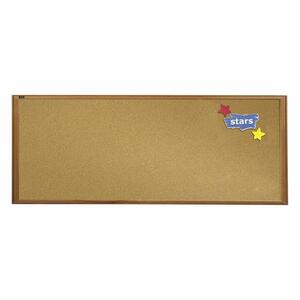 Quartet Wood Frame Cork Bulletin Board - 10ft x 4ft - Cork Surface - Hardwood Frame - Woodgrain