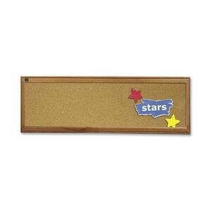 Quartet Wood Frame Cork Bulletin Board - 12ft x 4ft - Cork Surface - Hardwood Frame - Woodgrain