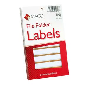 Maco Color Coded Typewriter File Folder Labels - 0.56" Width x 3.43" Length - 248 / Pack - Tan